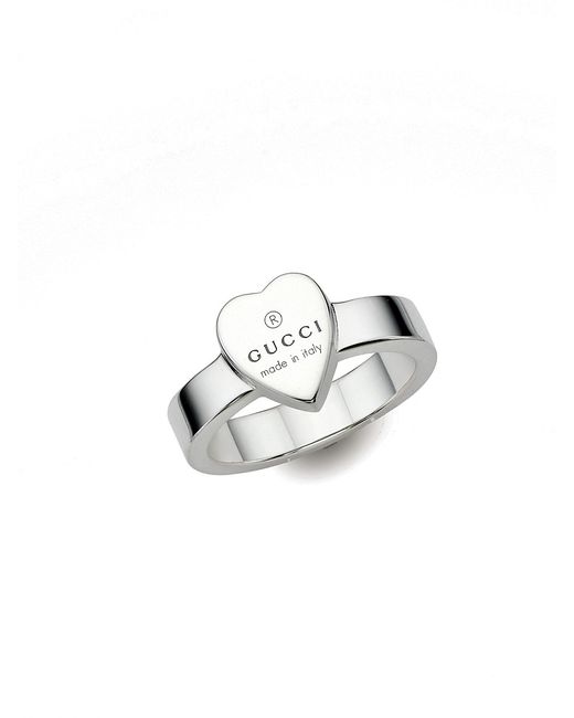 Gucci Trademark Sterling Heart Ring