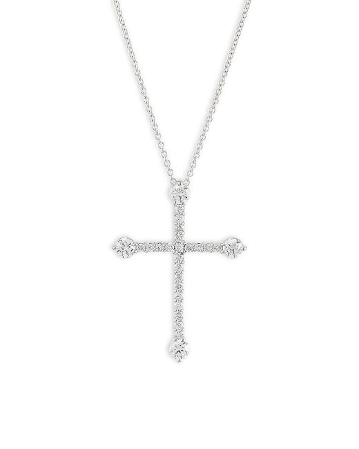 Roberto Coin 18K Diamond Cross Pendant Necklace