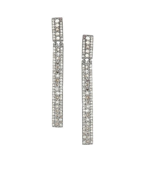 Nina Gilin Pavé Diamond Rectangular Drop Earrings