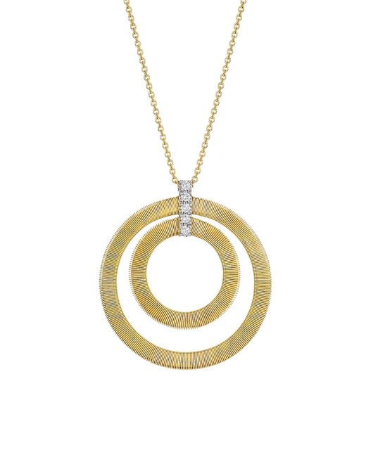 Marco Bicego Masai 18K Yellow Diamond Coil Concentric Circle Pendant Necklace