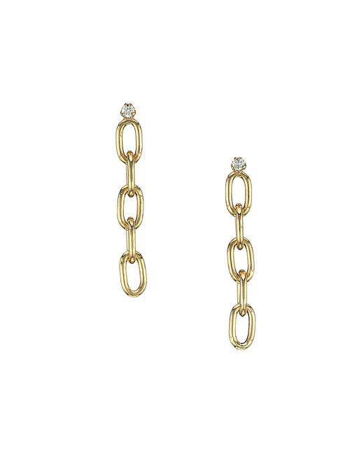 Zoe Chicco 14K Yellow Diamond Oval-Link Drop Earrings