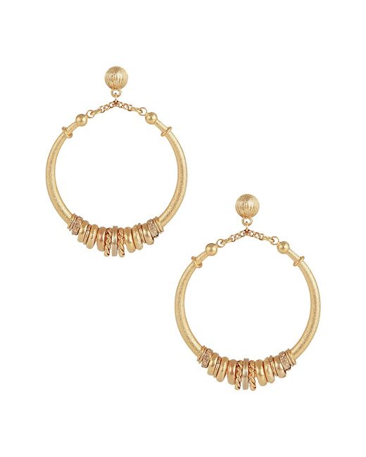 Gas Bijoux Marzana 24K Goldplated Charm Hoop Earrings