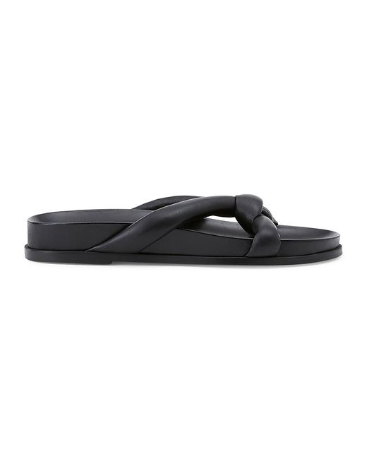 Lafayette 148 New York Honore Padded Leather Slides 38.5 8.5 Sandals