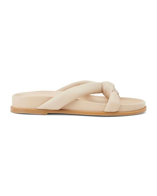 Lafayette 148 New York Honore Padded Leather Slides 38.5 8.5 Sandals