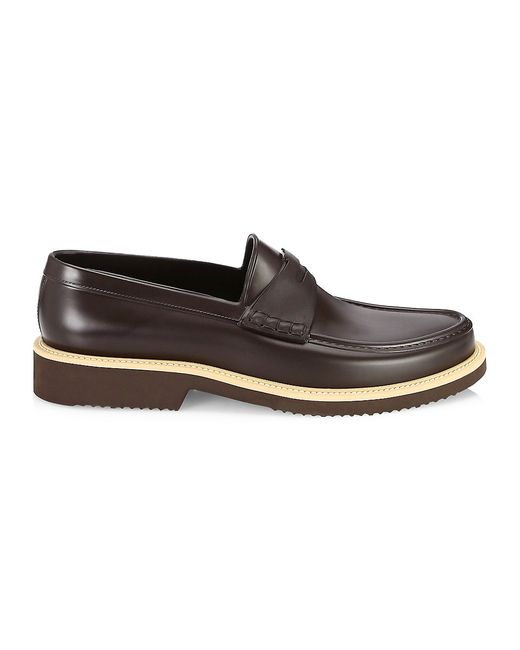 Saks Fifth Avenue COLLECTION Contrast Sole All-Weather Penny Loafers 40 7