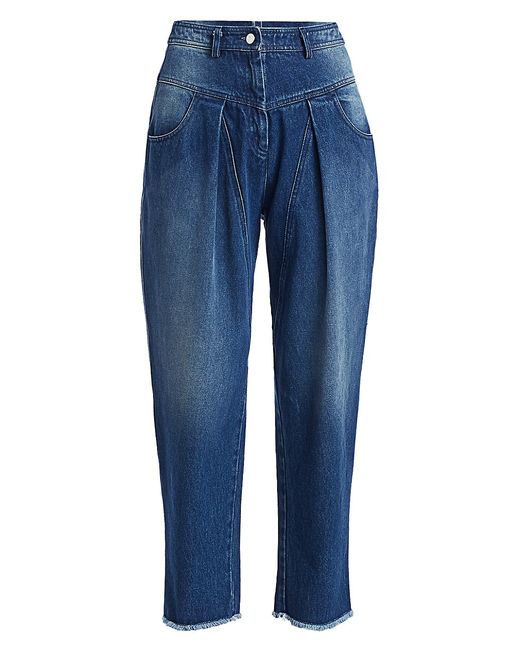 Michael Kors Collection High-Rise Pleated Ankle Crop Jeans