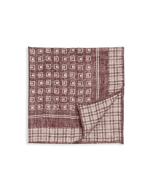 Brunello Cucinelli Reversible Plaid Wool Pocket Square