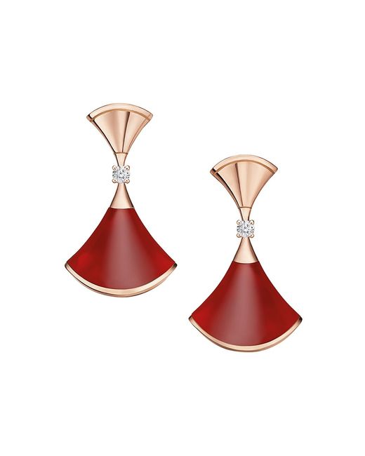 Bvlgari Divas Dream 18K Earrings Carnelian Diamond