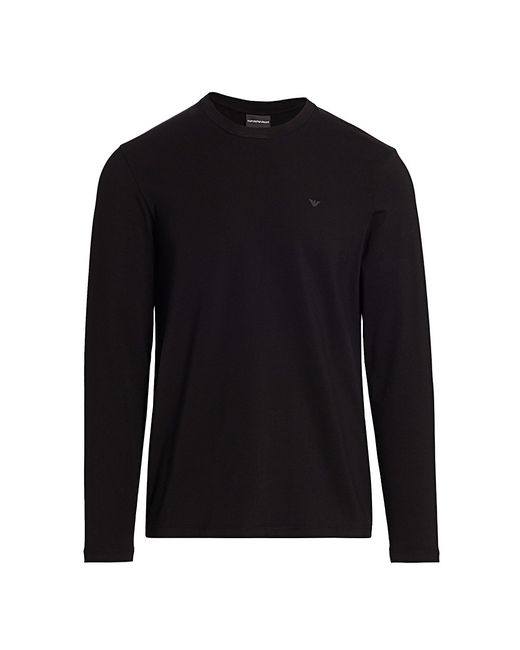 Emporio Armani Long-Sleeve Cotton Stretch T-Shirt