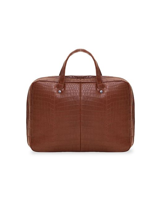 Grace Crocodile-Embossed Leather Briefcase