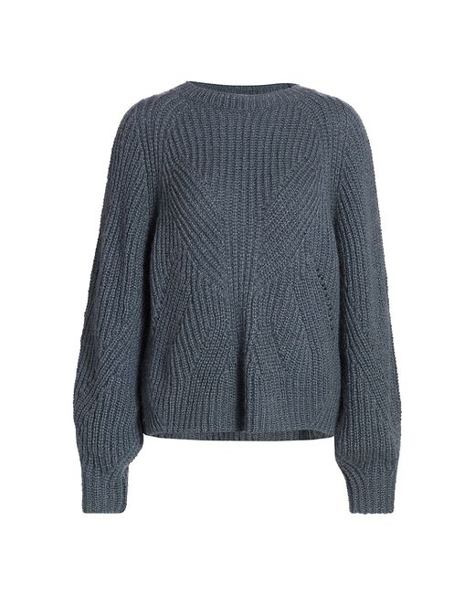 The Kooples Mixed Cable Knit Blouson-Sleeve Sweater 2 Medium