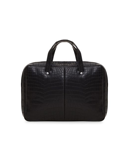 Grace Crocodile-Embossed Leather Briefcase