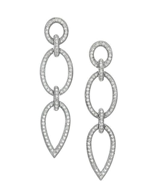 Nina Gilin Pavé Diamond Double Drop Earrings