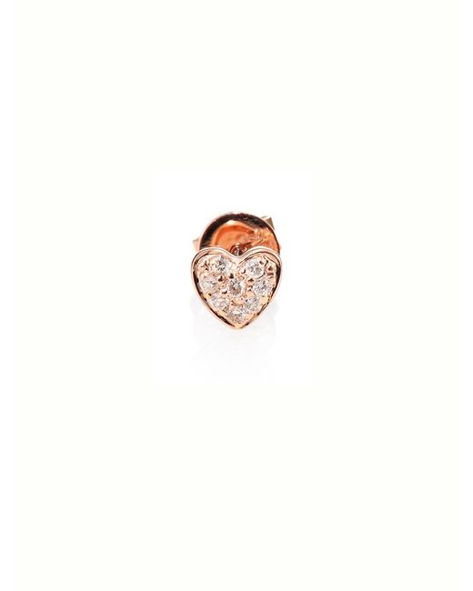 Sydney Evan Diamond 14K Heart Single Stud Earring