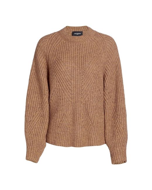The Kooples Mixed Cable Knit Blouson-Sleeve Sweater 3 Large