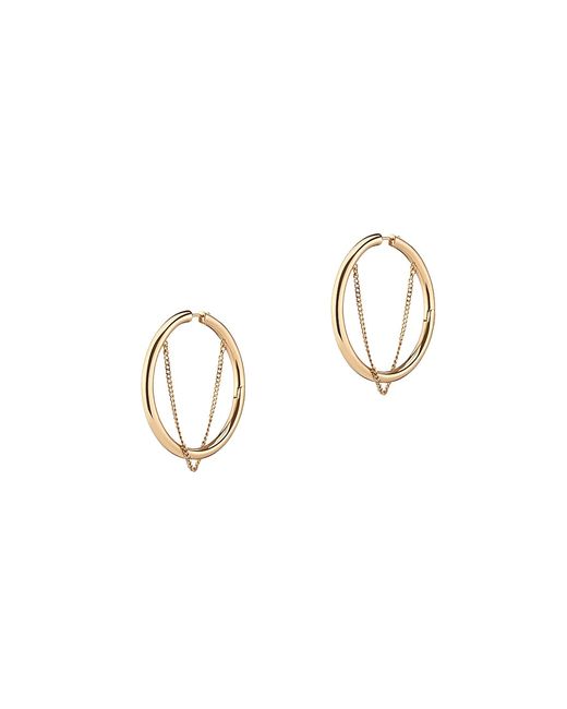 Demarson Holiday Riley 12K Goldplated Chain Hoop Earrings