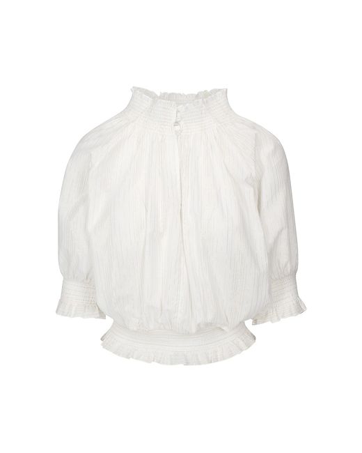 7 For All Mankind Smocked Short-Sleeve Top