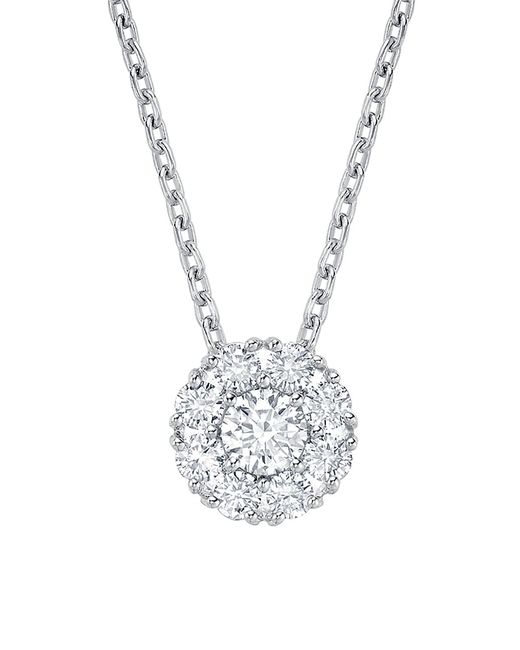 Birks Snowflake 18K Diamond Cluster Round Pendant Necklace