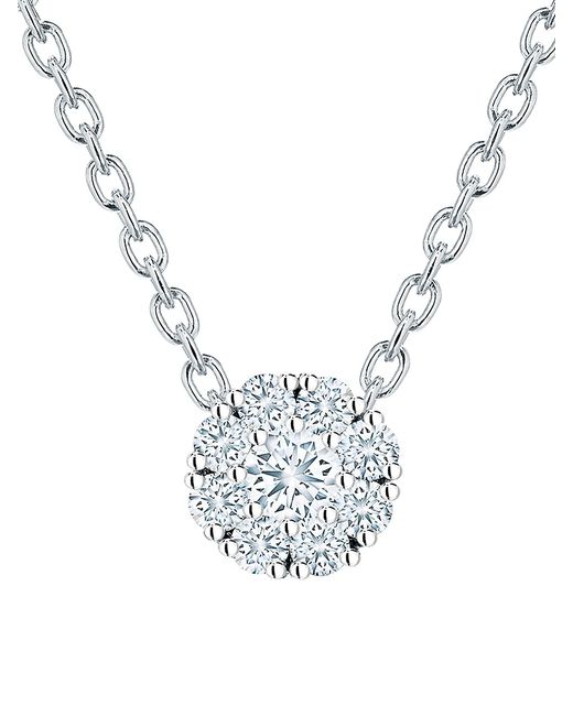 Birks Snowflake 18K Diamond Cluster Round Pendant Necklace
