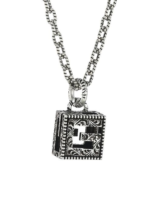 Gucci YB130 G Cube Sterling Pendant Necklace