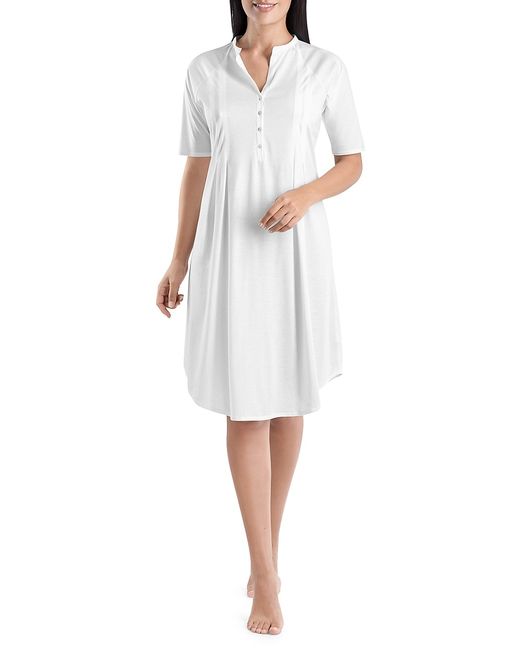 Hanro Cotton Deluxe Short-Sleeve Night Gown