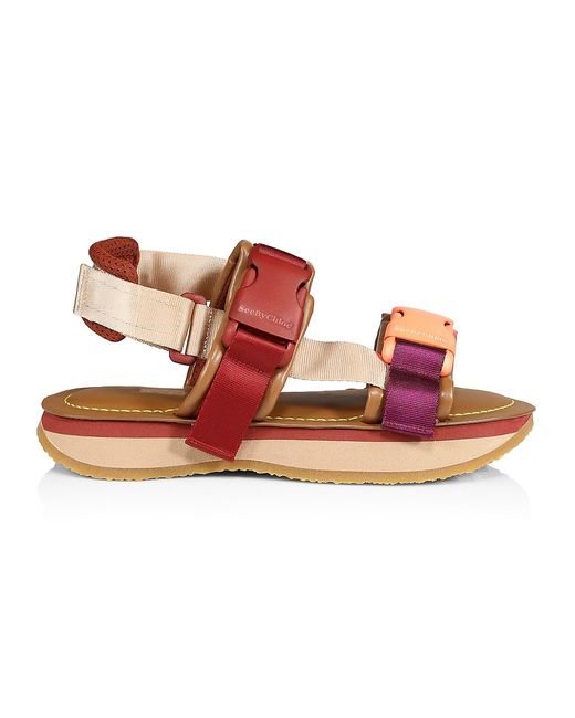 See by Chloé Ysee Leather Flatform Sport Sandals 40 10