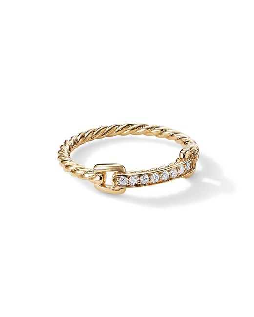 David Yurman Petite Pavé Ring With Diamonds In 18K Yellow