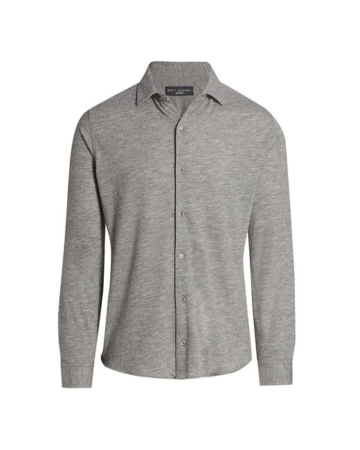 brett johnson Jersey Cashmere Button-Down Shirt 50 40