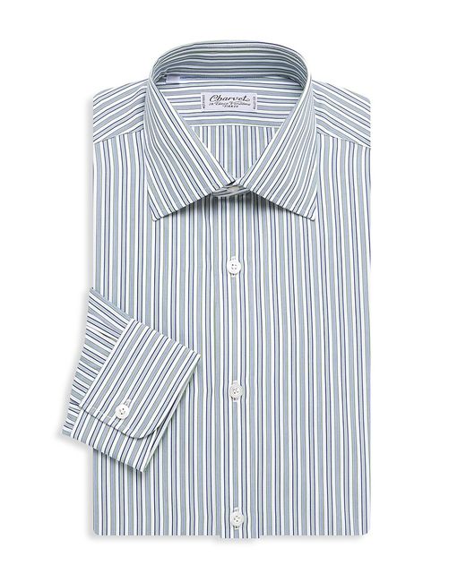 Charvet Bold Contrast Medium Striped Silk Dress Shirt