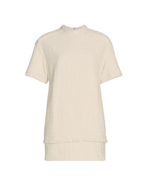 Proenza Schouler White Label Textured Tweed Fringed Mini Dress
