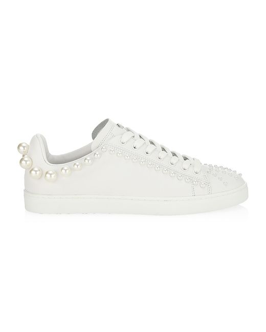 Stuart Weitzman Goldie Embellished Leather Sneakers