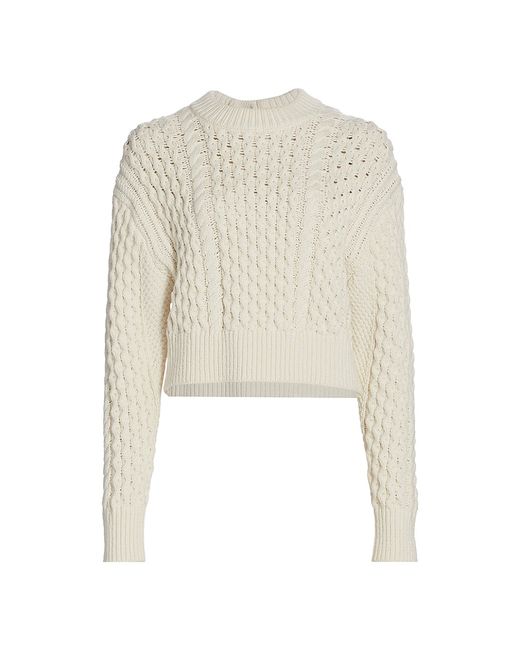Proenza Schouler White Label Cable Knit Button-Back Blend Sweater