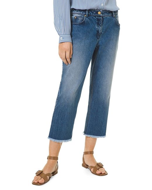 Michael Kors Collection Frayed Crop Jeans