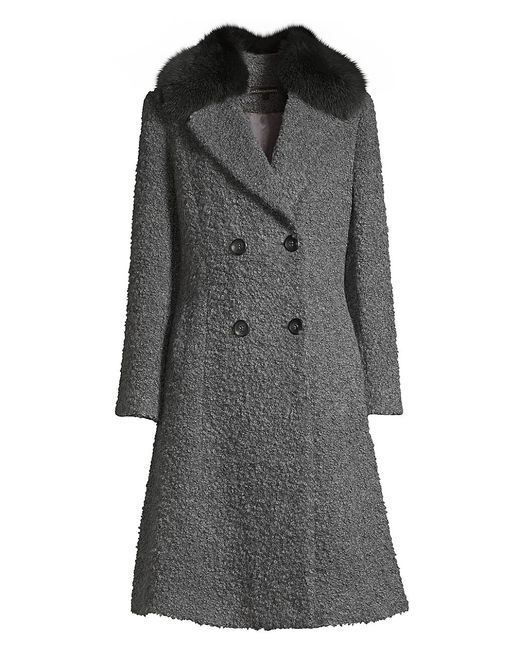 Sofia Cashmere Fox Collar Princess Seam Coat