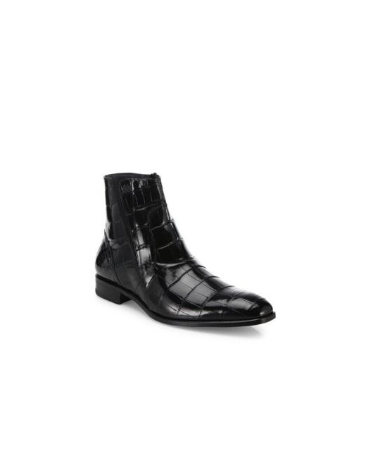 Mezlan Belucci Croc-Embossed Leather Boots