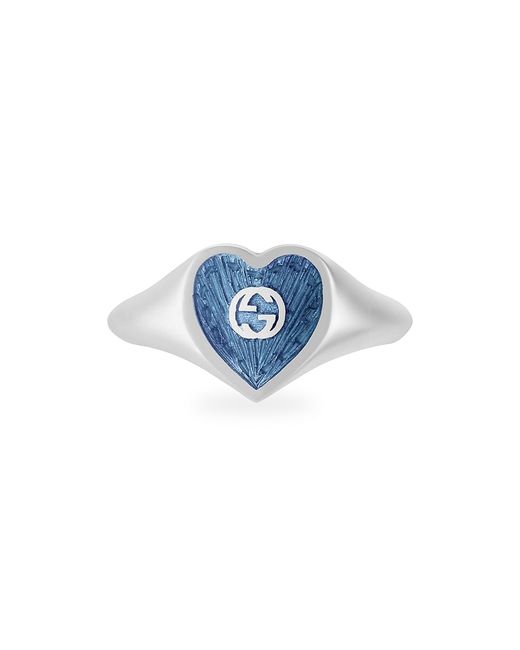 Gucci GG Hearts Sterling Enamel Ring