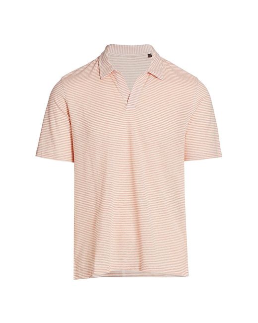 Saks Fifth Avenue COLLECTION Mini Stripe Johnny Collar T-Shirt