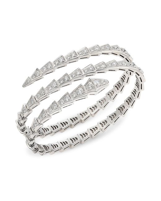 Bvlgari Serpenti Viper 18K Pavé Diamond 2-Coil Bangle Bracelet