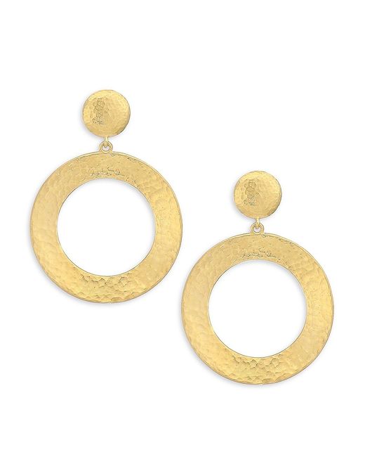 Gurhan Hourglass 24K Gold Vermeil Drop-Hoop Earrings