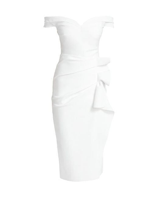 Chiara Boni La Petite Robe Off-the-Shoulder Midi Dress