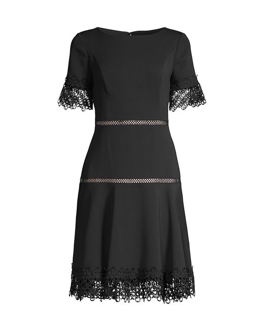 Shani Lace-Trimmed Crepe Dress