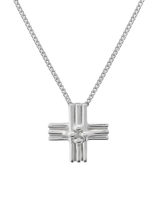 Tane Knit Sterling Cross Pendant Necklace