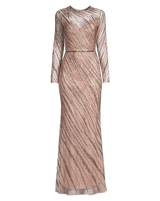 Mac Duggal Sequin Long-Sleeve Gown