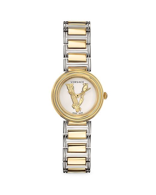 Versace Virtus Mini Two-Tone Stainless Steel Bracelet Watch