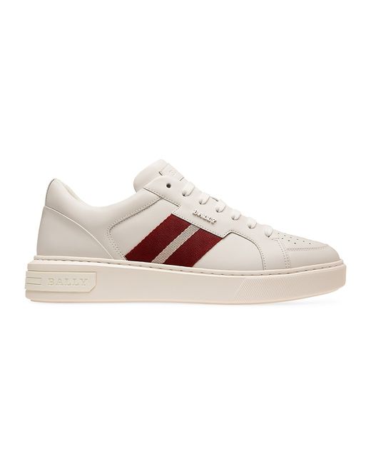 Bally Lift Stripe Leather Low-Top Sneakers