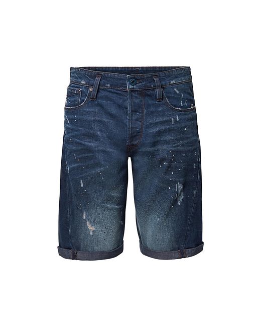 G-Star Scutar 3D Paint-Splatter Distressed Denim Shorts