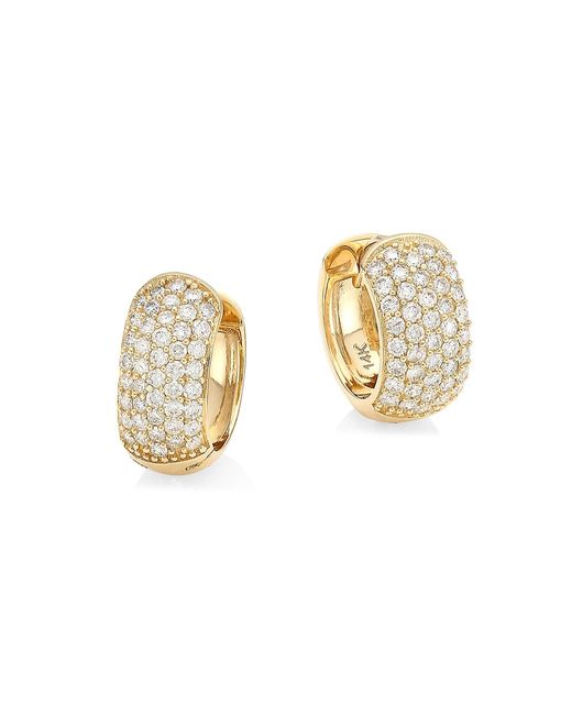 Nina Gilin 14K Yellow Diamond Huggie Hoop Earrings