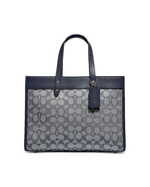 Coach Field Leather-Trimmed Signature Coated Tote