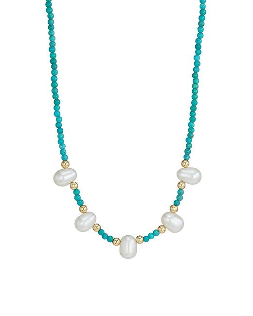 Jia Jia Nevada 14K Yellow Gold 6x8MM Pearl Beaded Necklace