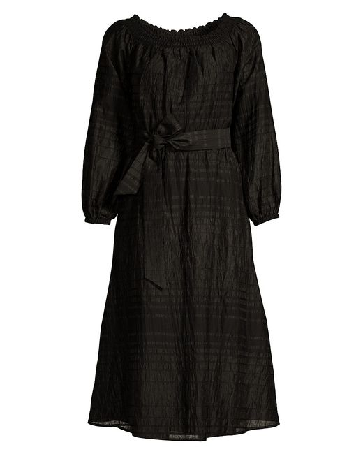 Donna Karan Belted Peasant Dress